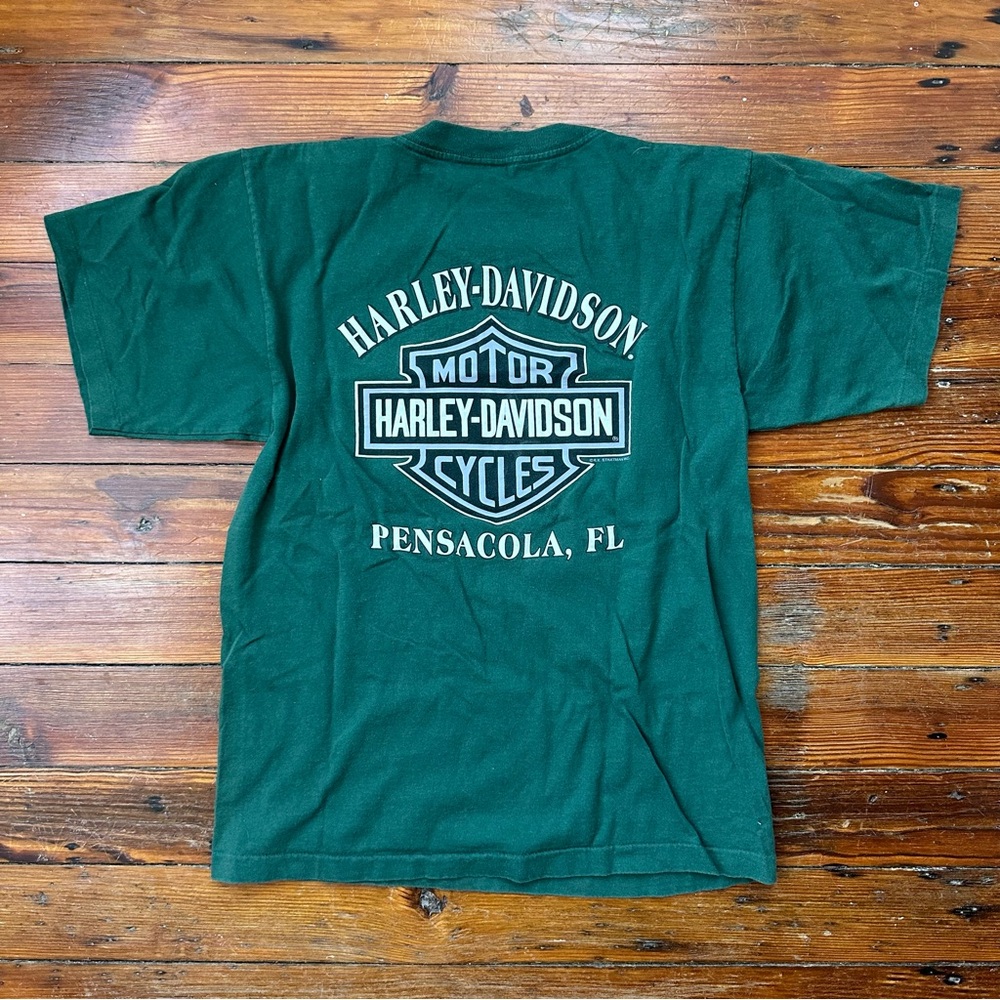 Vintage 1994 Harley Davidson R.K. Stratman eagle talon pocket tee Medium - Picture 3 of 7
